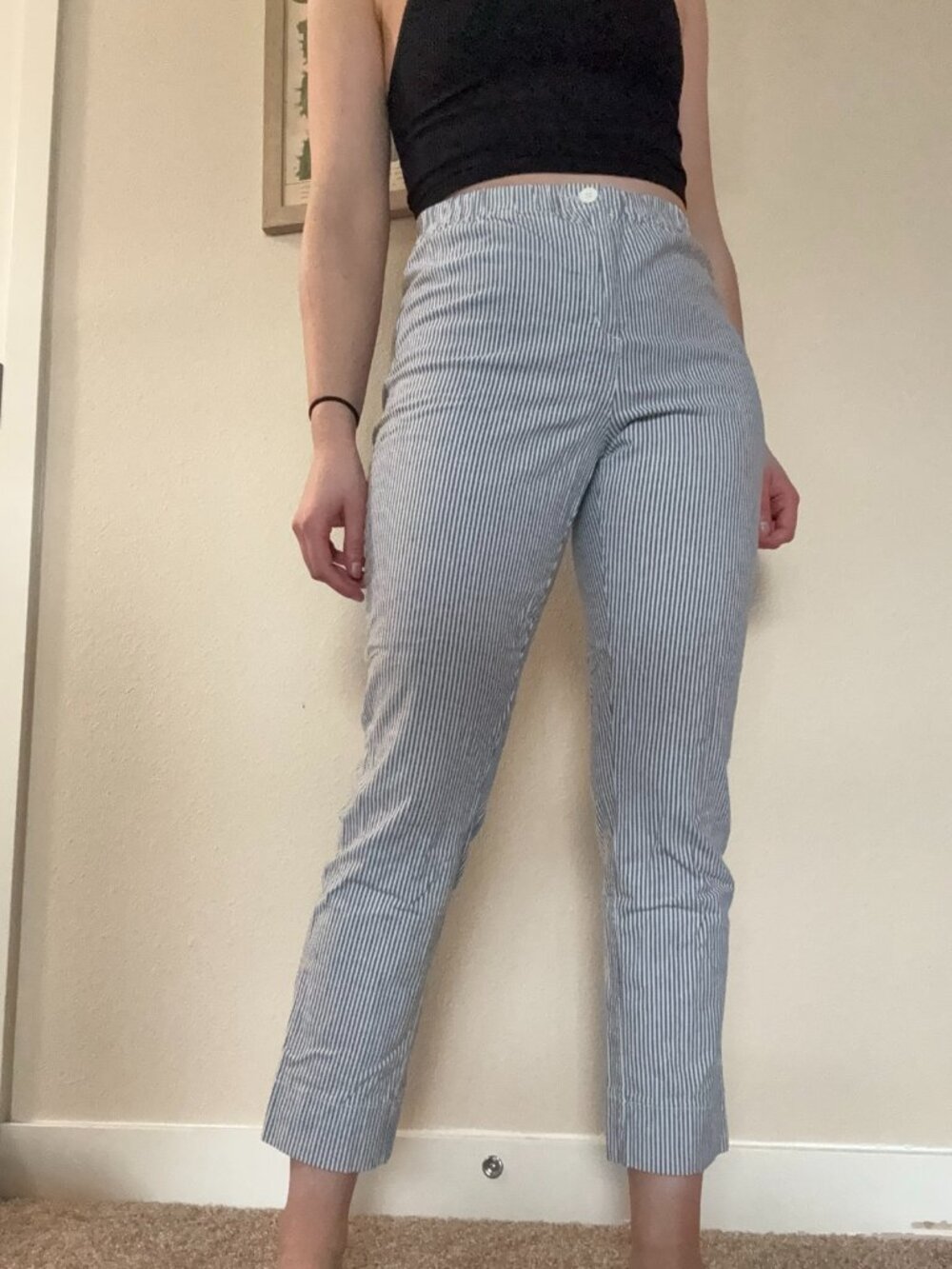 John Galt Brandy Melville Blue White Striped Tilden Pants One Size